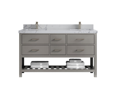 Parker 60 in. W x 22 in. D Double Sink Bathroom Vanity - Willow Bath and Vanity