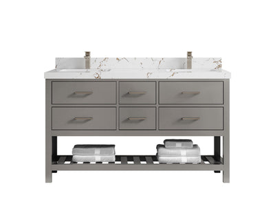 Parker 60 in. W x 22 in. D Double Sink Bathroom Vanity - Willow Bath and Vanity