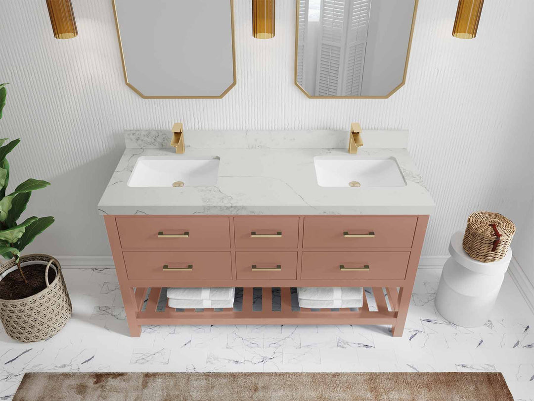 Parker 60 in. W x 22 in. D Double Sink Bathroom Vanity - Willow Bath and Vanity