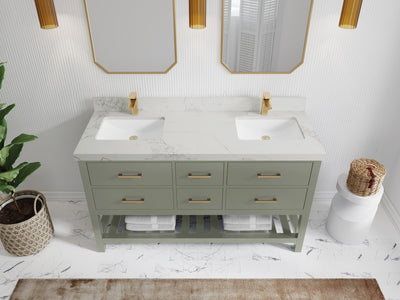 Parker 60 in. W x 22 in. D Double Sink Bathroom Vanity - Willow Bath and Vanity