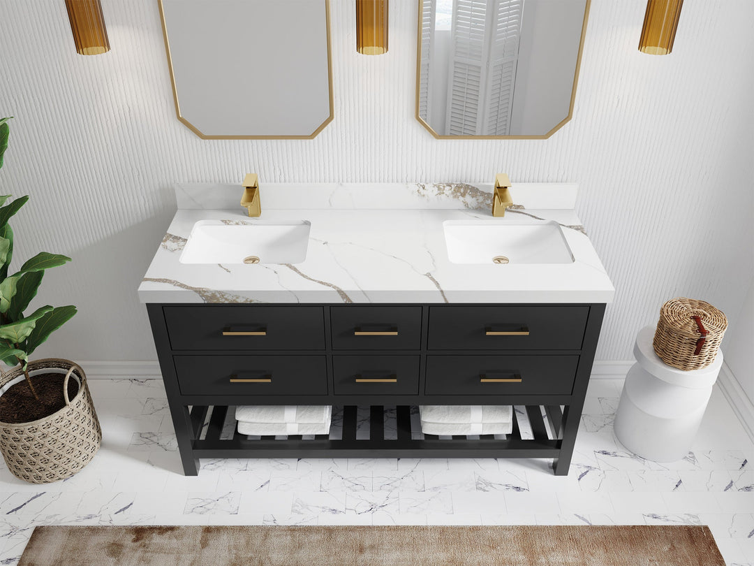 Parker 60 in. W x 22 in. D Double Sink Bathroom Vanity - Willow Bath and Vanity