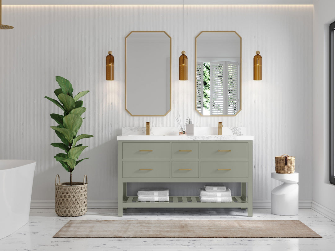 Parker 60 in. W x 22 in. D Double Sink Bathroom Vanity - Willow Bath and Vanity