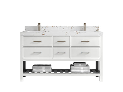 Parker 60 in. W x 22 in. D Double Sink Bathroom Vanity - Willow Bath and Vanity