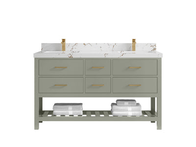 Parker 60 in. W x 22 in. D Double Sink Bathroom Vanity - Willow Bath and Vanity