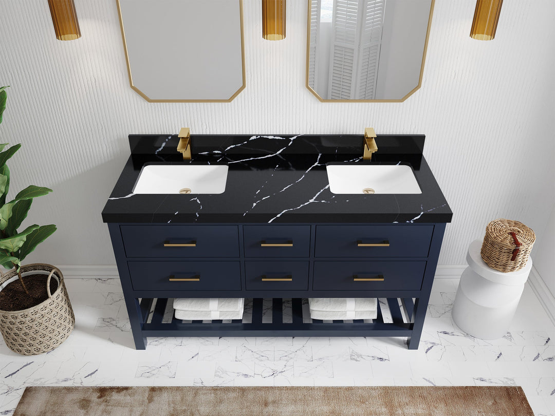 Parker 60 in. W x 22 in. D Double Sink Bathroom Vanity - Willow Bath and Vanity