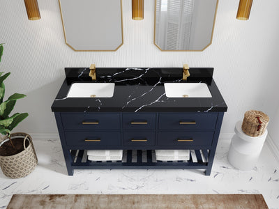 Parker 60 in. W x 22 in. D Double Sink Bathroom Vanity - Willow Bath and Vanity