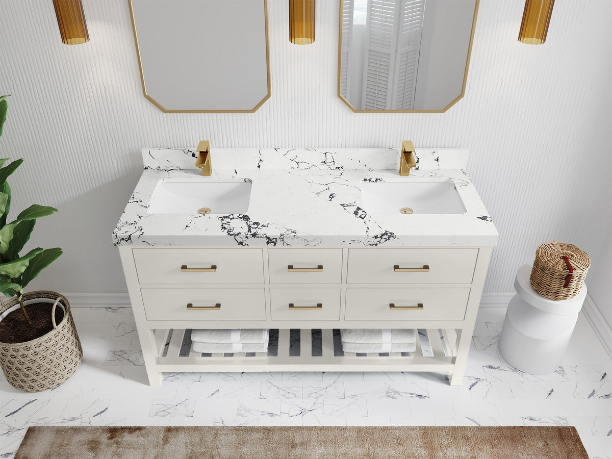 Parker 60 in. W x 22 in. D Double Sink Bathroom Vanity - Willow Bath and Vanity