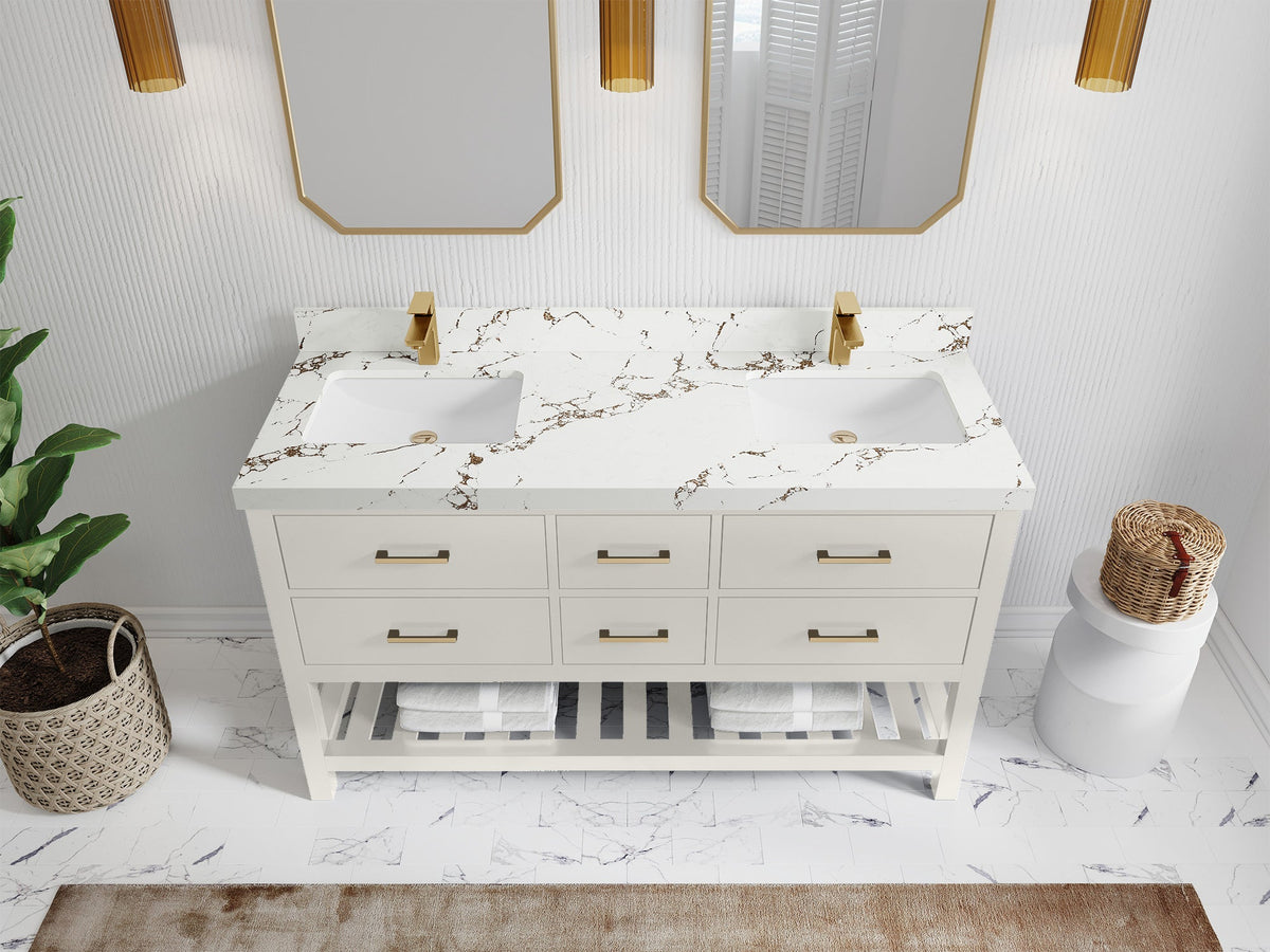 Parker 60 in. W x 22 in. D Double Sink Bathroom Vanity - Willow Bath and Vanity