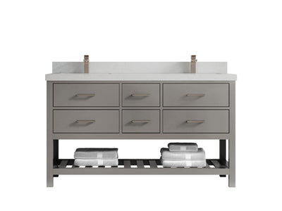 Parker 60 in. W x 22 in. D Double Sink Bathroom Vanity - Willow Bath and Vanity