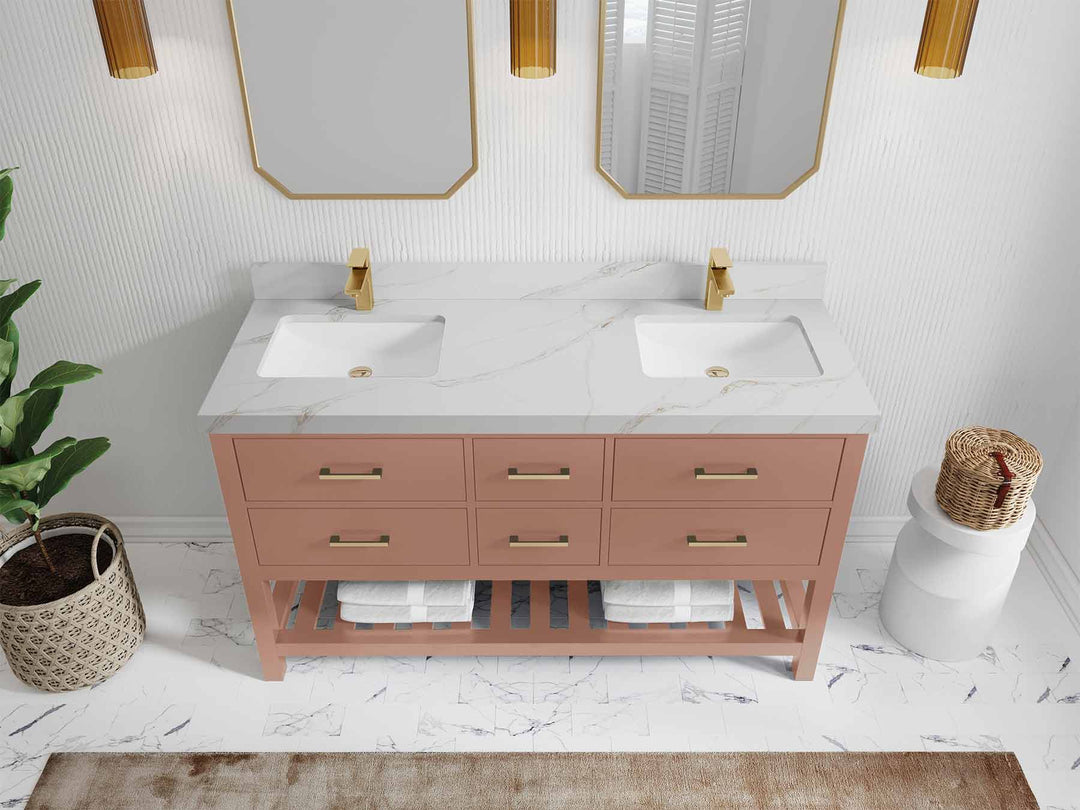 Parker 60 in. W x 22 in. D Double Sink Bathroom Vanity - Willow Bath and Vanity