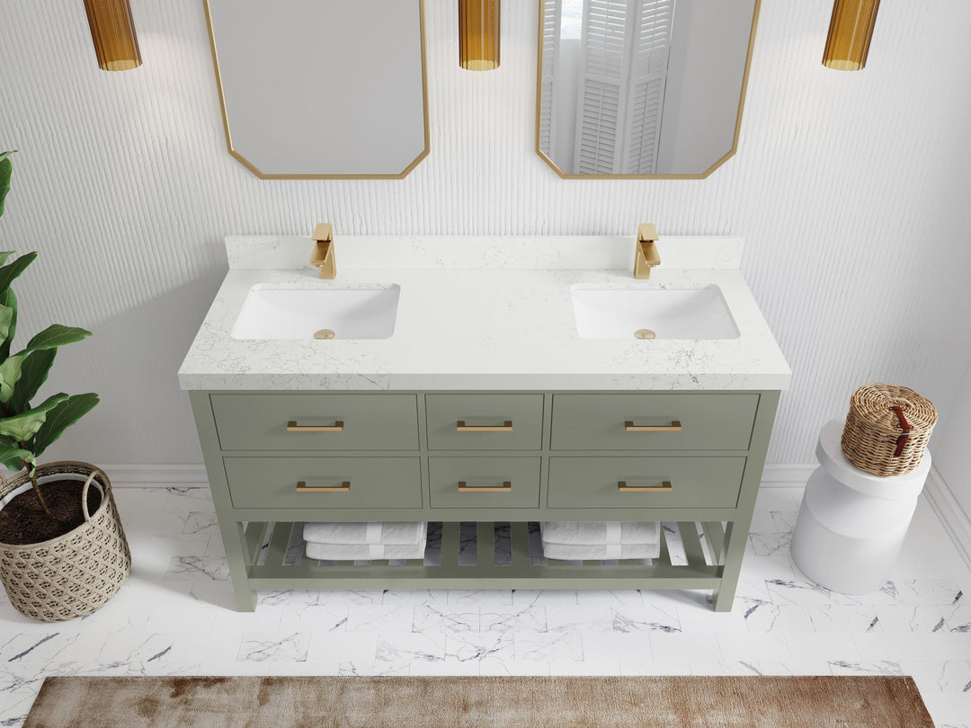 Parker 60 in. W x 22 in. D Double Sink Bathroom Vanity - Willow Bath and Vanity