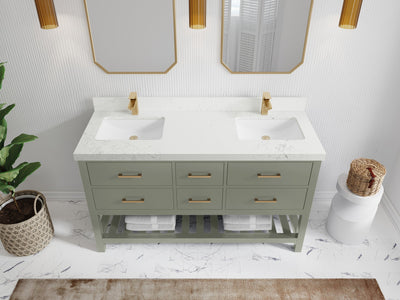 Parker 60 in. W x 22 in. D Double Sink Bathroom Vanity - Willow Bath and Vanity