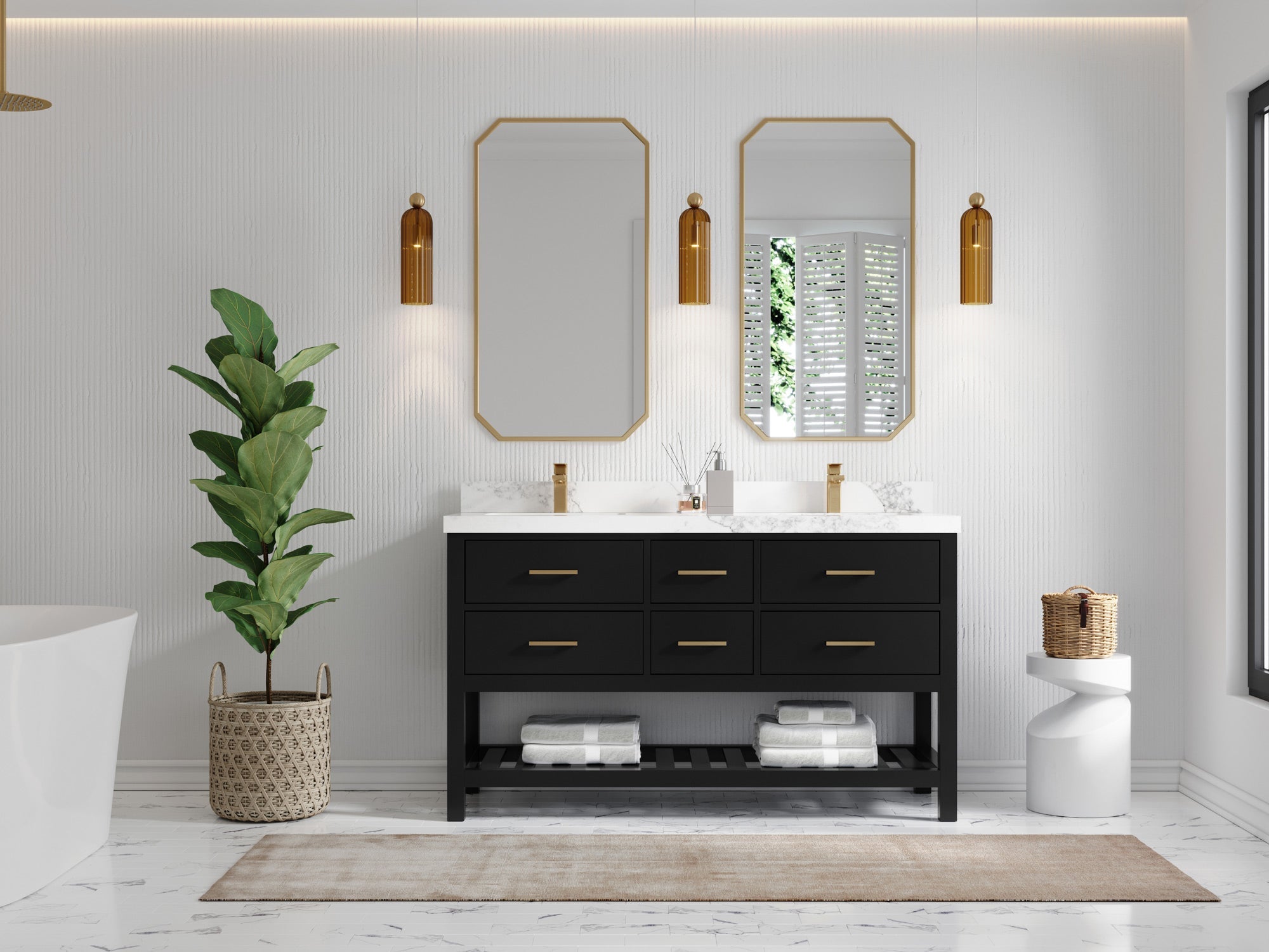 Parker 60 in. W x 22 in. D Double Sink Bathroom Vanity - Willow Bath and Vanity