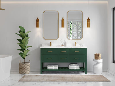 Parker 60 in. W x 22 in. D Double Sink Bathroom Vanity - Willow Bath and Vanity