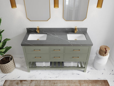 Parker 60 in. W x 22 in. D Double Sink Bathroom Vanity - Willow Bath and Vanity
