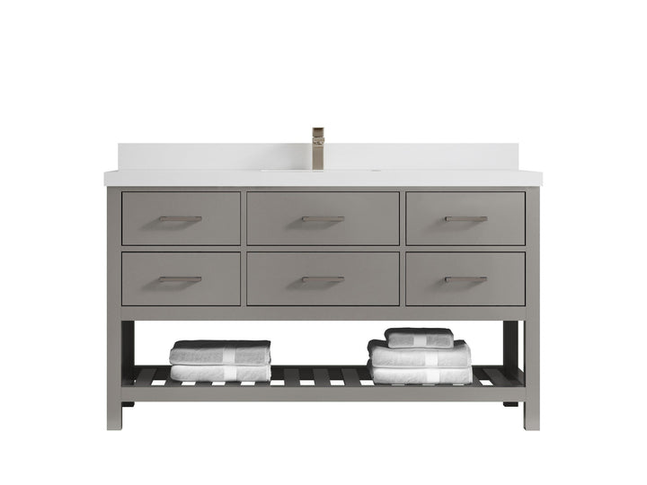 Parker 60 in. W x 22 in. D Single Sink Bathroom Vanity - photo 34
