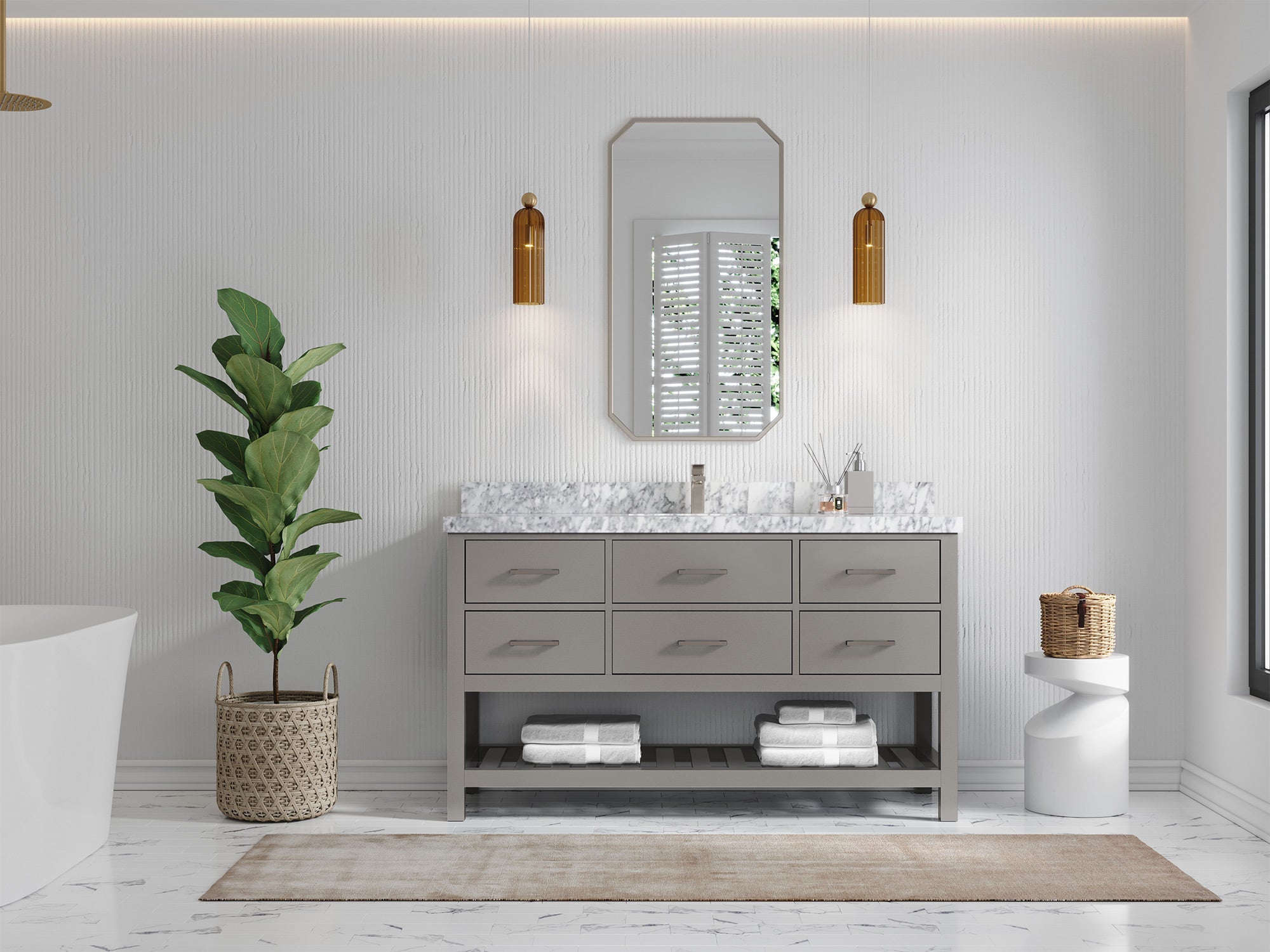 Parker 60 in. W x 22 in. D Single Sink Bathroom Vanity - Willow Bath and Vanity