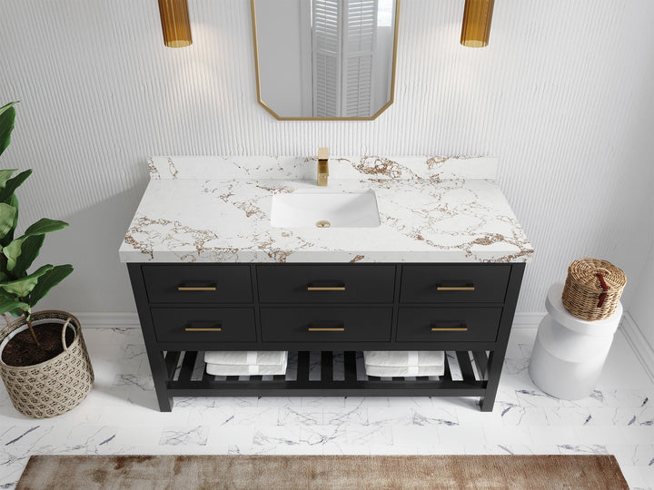 Parker 60 in. W x 22 in. D Single Sink Bathroom Vanity - photo 35