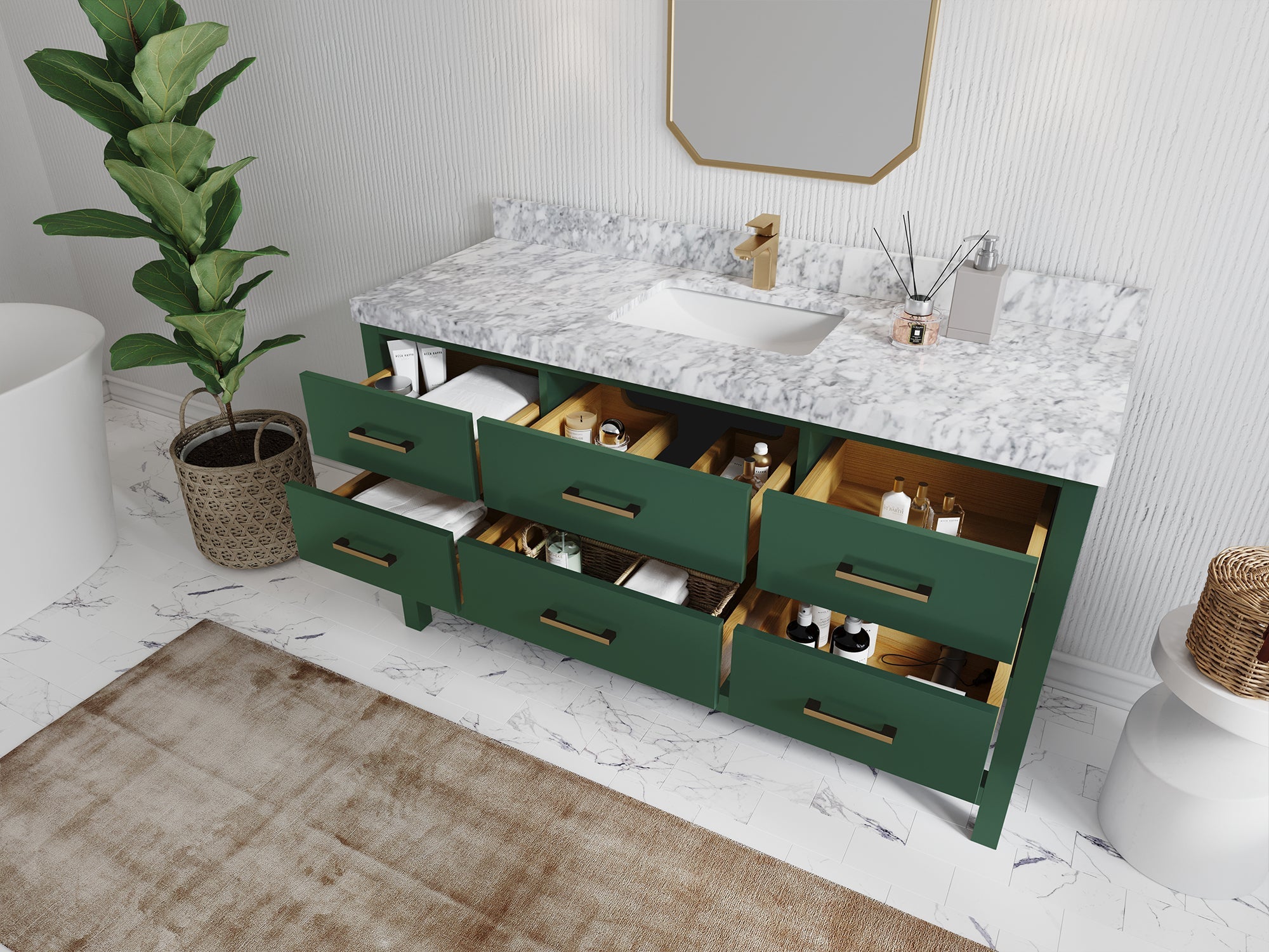 Parker 60 in. W x 22 in. D Single Sink Bathroom Vanity - Willow Bath and Vanity