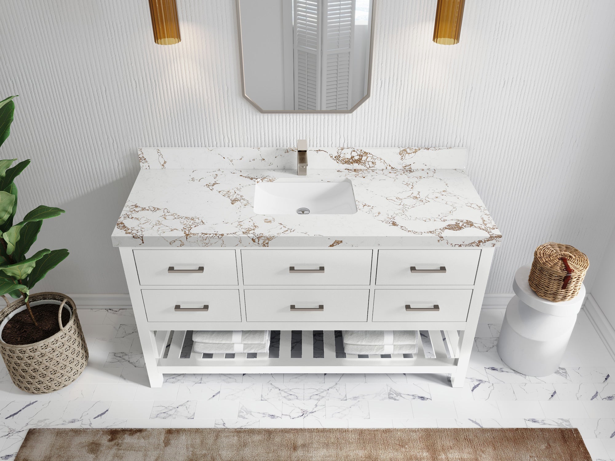 Parker 60 in. W x 22 in. D Single Sink Bathroom Vanity - Willow Bath and Vanity