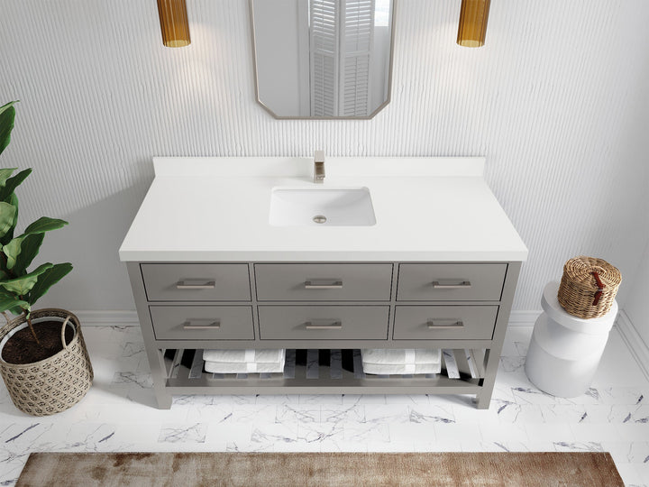 Parker 60 in. W x 22 in. D Single Sink Bathroom Vanity - photo 33