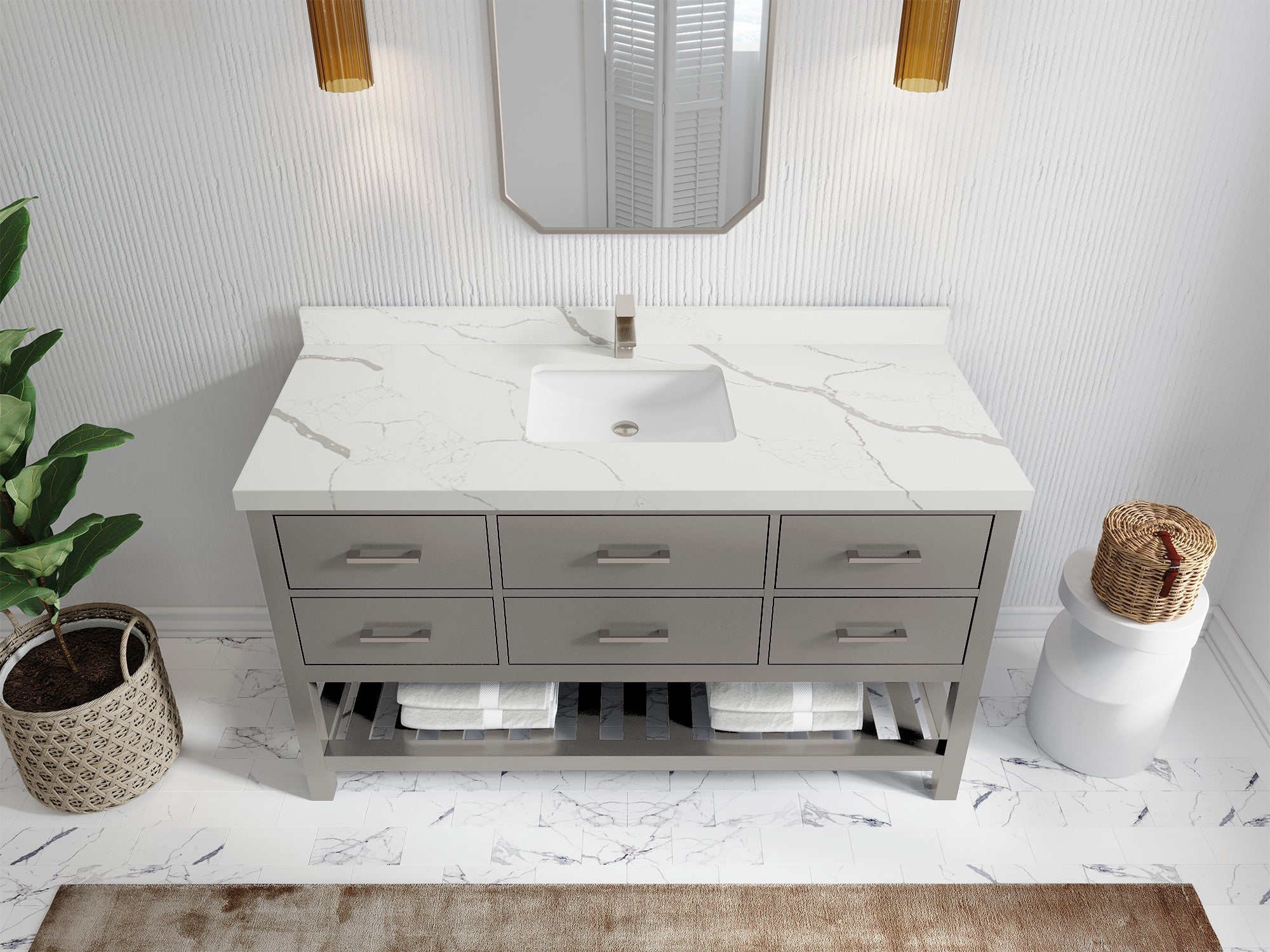 Parker 60 in. W x 22 in. D Single Sink Bathroom Vanity - Willow Bath and Vanity