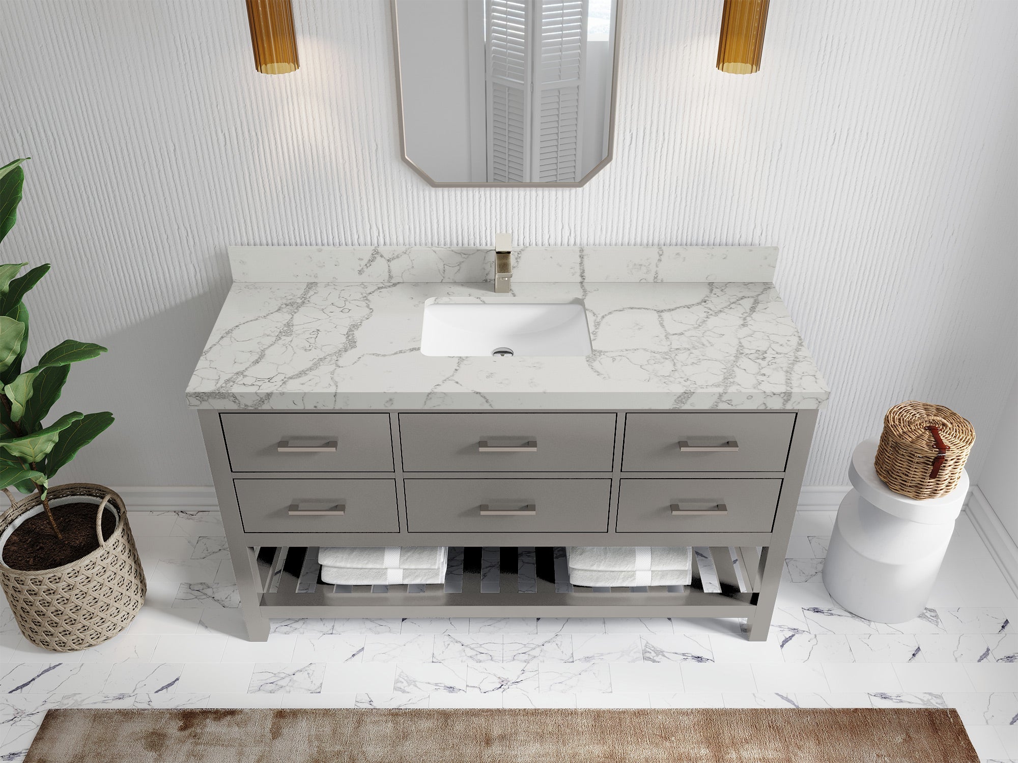 Parker 60 in. W x 22 in. D Single Sink Bathroom Vanity - Willow Bath and Vanity