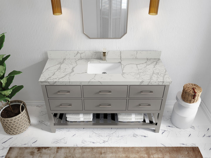 Parker 60 in. W x 22 in. D Single Sink Bathroom Vanity - photo 31