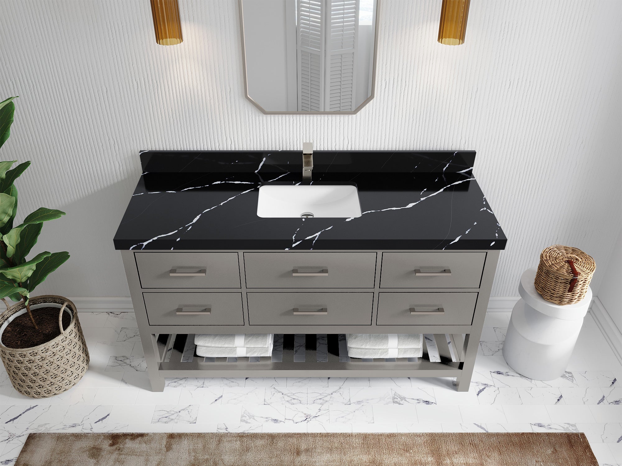 Parker 60 in. W x 22 in. D Single Sink Bathroom Vanity - Willow Bath and Vanity