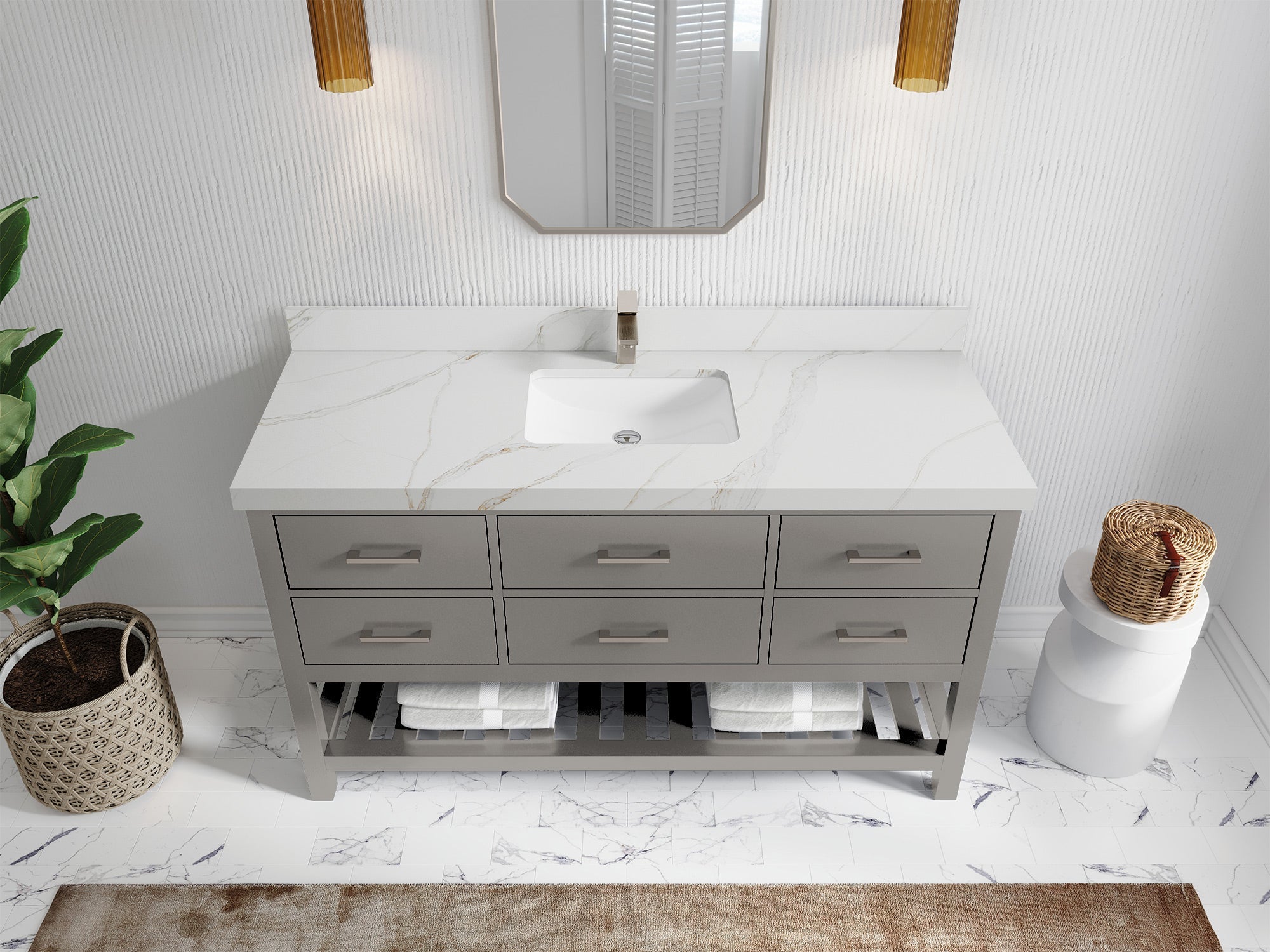 Parker 60 in. W x 22 in. D Single Sink Bathroom Vanity - Willow Bath and Vanity