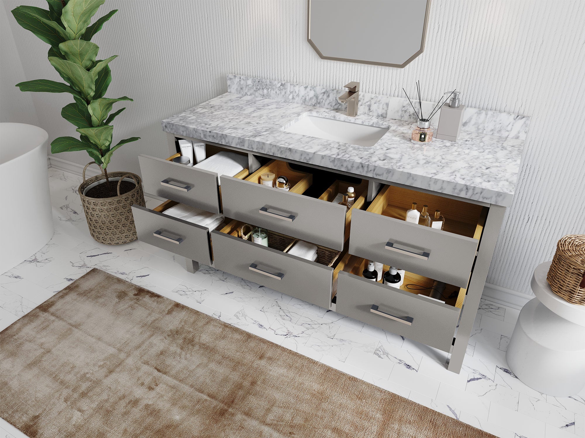 Parker 60 in. W x 22 in. D Single Sink Bathroom Vanity - Willow Bath and Vanity