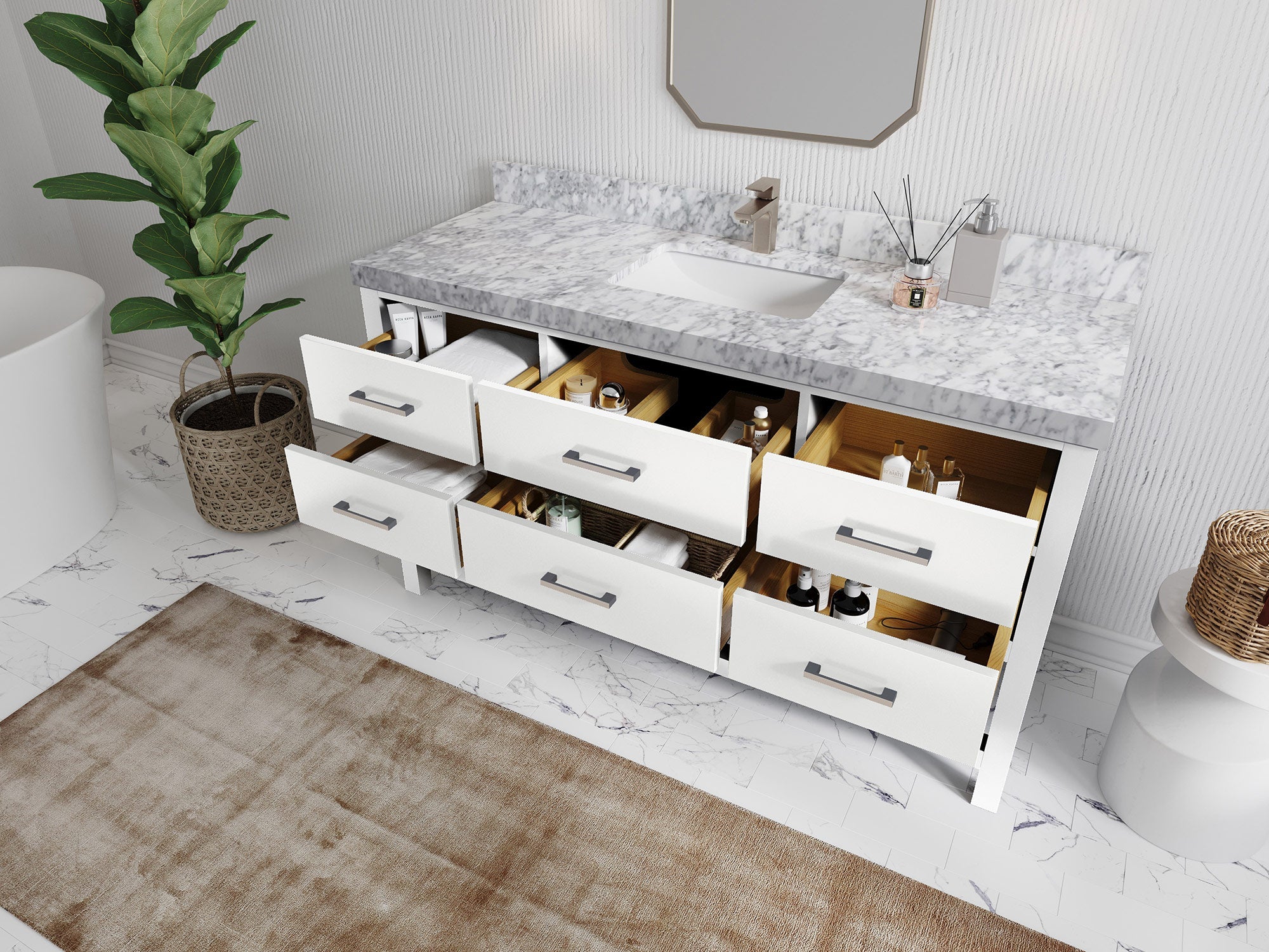 Parker 60 in. W x 22 in. D Single Sink Bathroom Vanity - Willow Bath and Vanity
