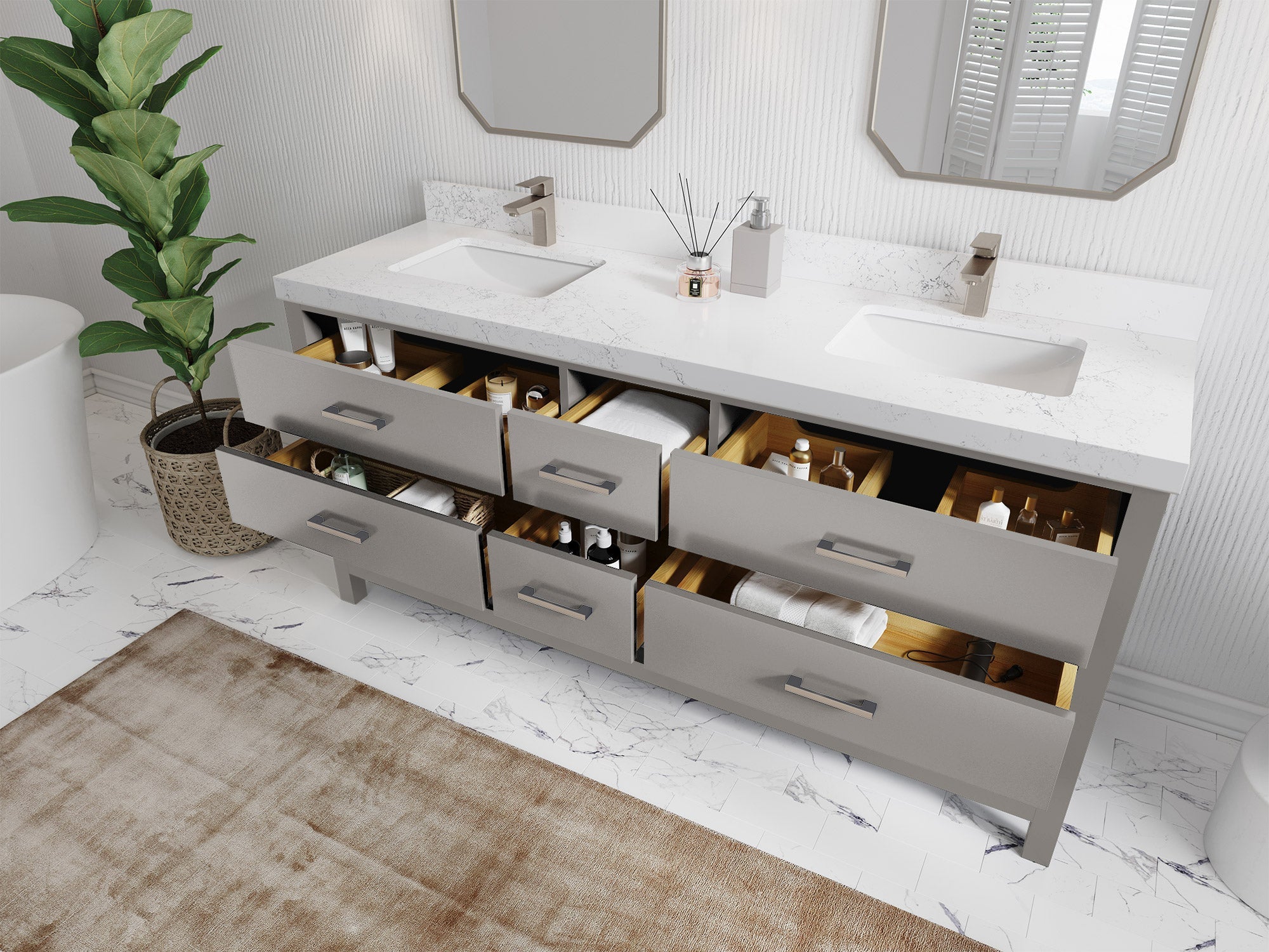Parker 72 in. W x 22 in. D Double Sink Bathroom Vanity - Willow Bath and Vanity