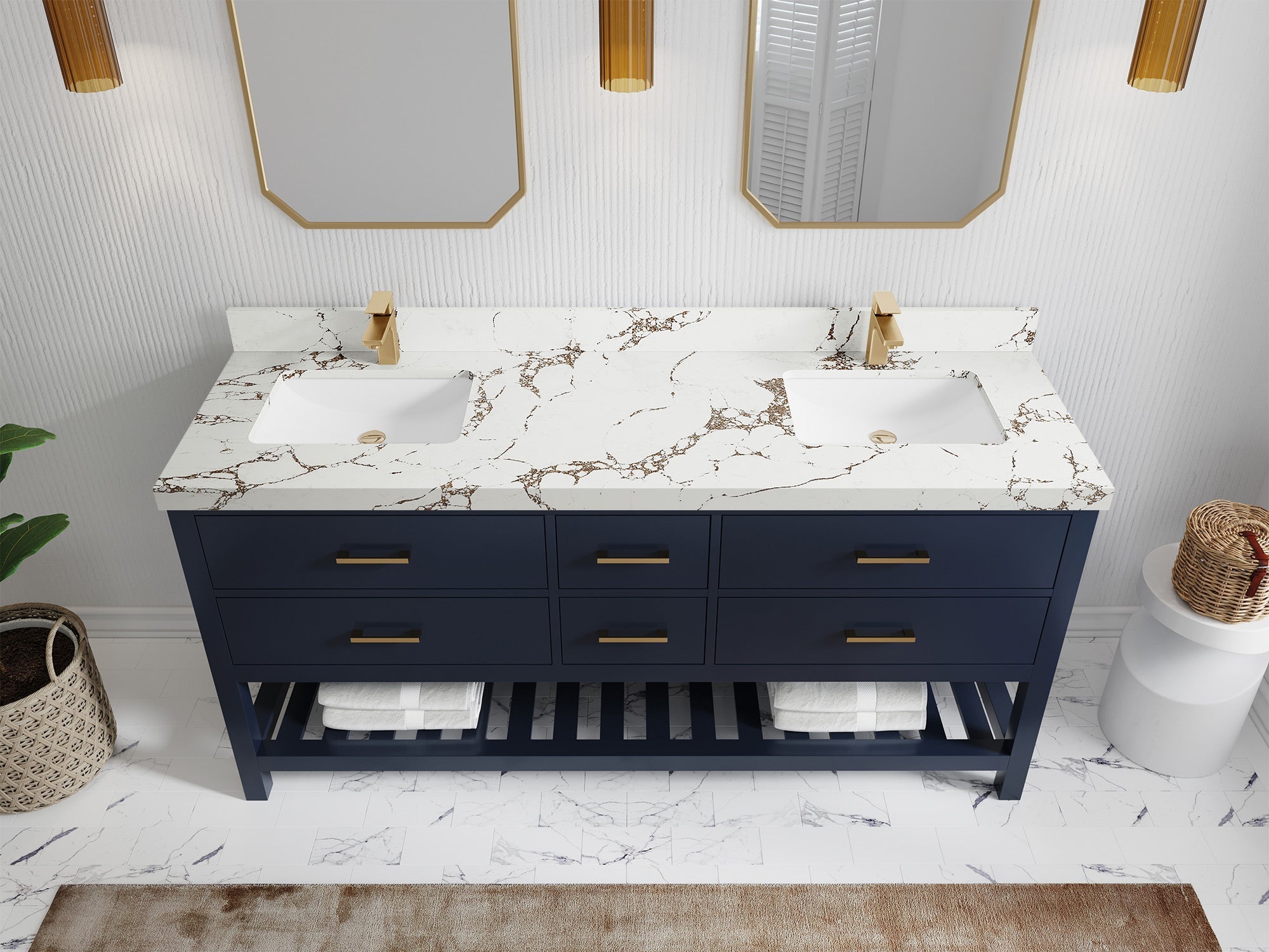 Parker 72 in. W x 22 in. D Double Sink Bathroom Vanity - Willow Bath and Vanity