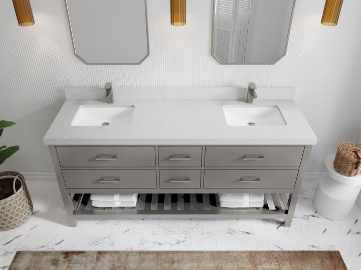 Parker 72 in. W x 22 in. D Double Sink Bathroom Vanity - photo 9