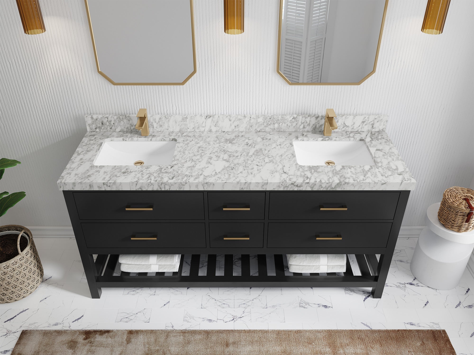 Parker 72 in. W x 22 in. D Double Sink Bathroom Vanity - Willow Bath and Vanity