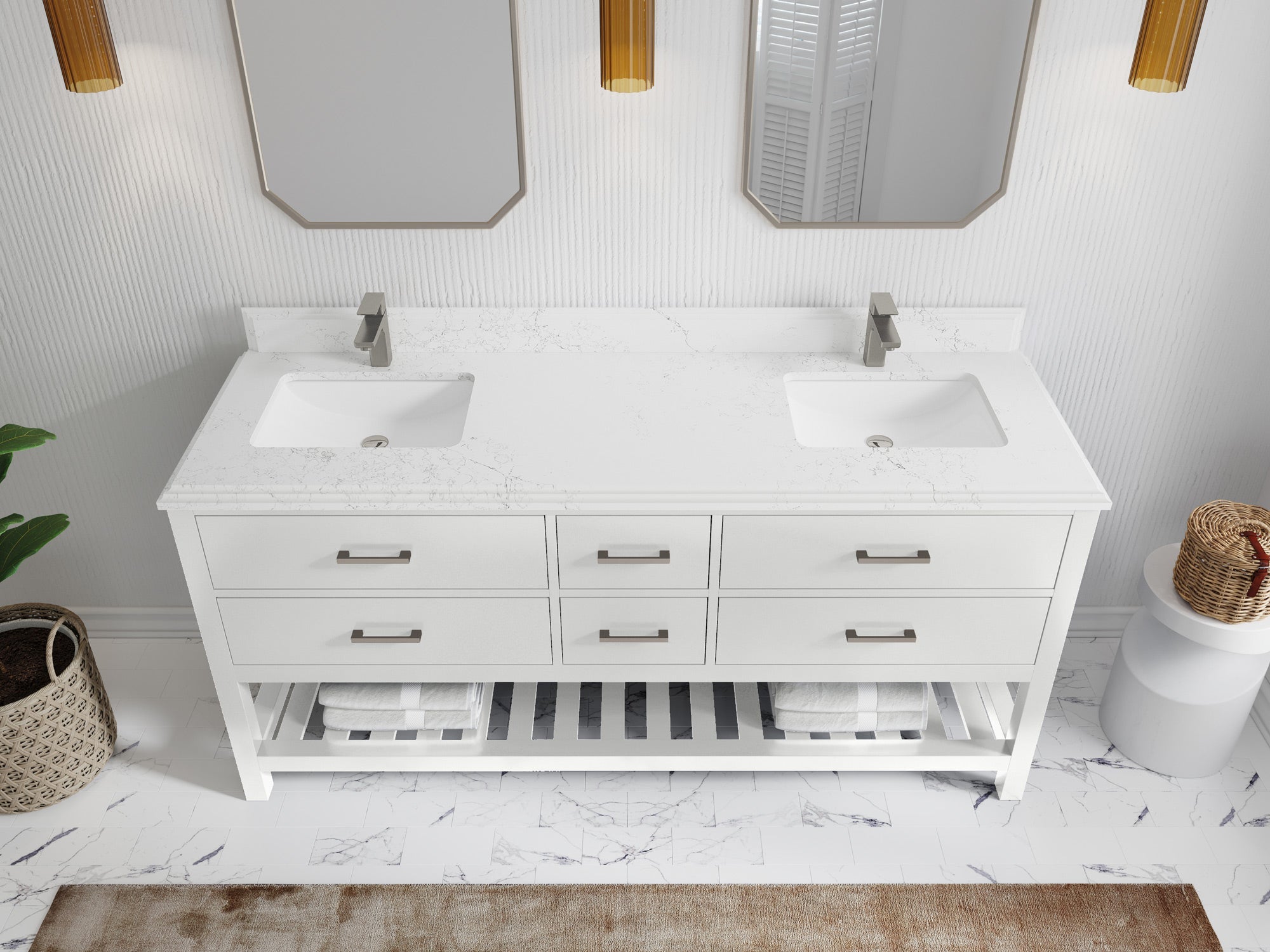 Parker 72 in. W x 22 in. D Double Sink Bathroom Vanity - Willow Bath and Vanity