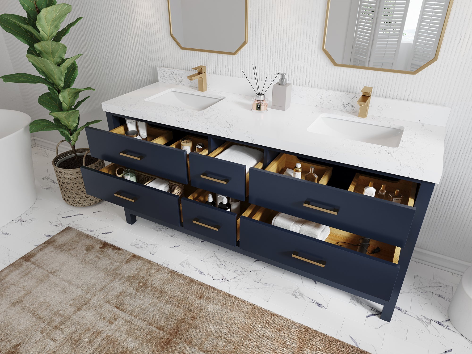 Parker 72 in. W x 22 in. D Double Sink Bathroom Vanity - Willow Bath and Vanity