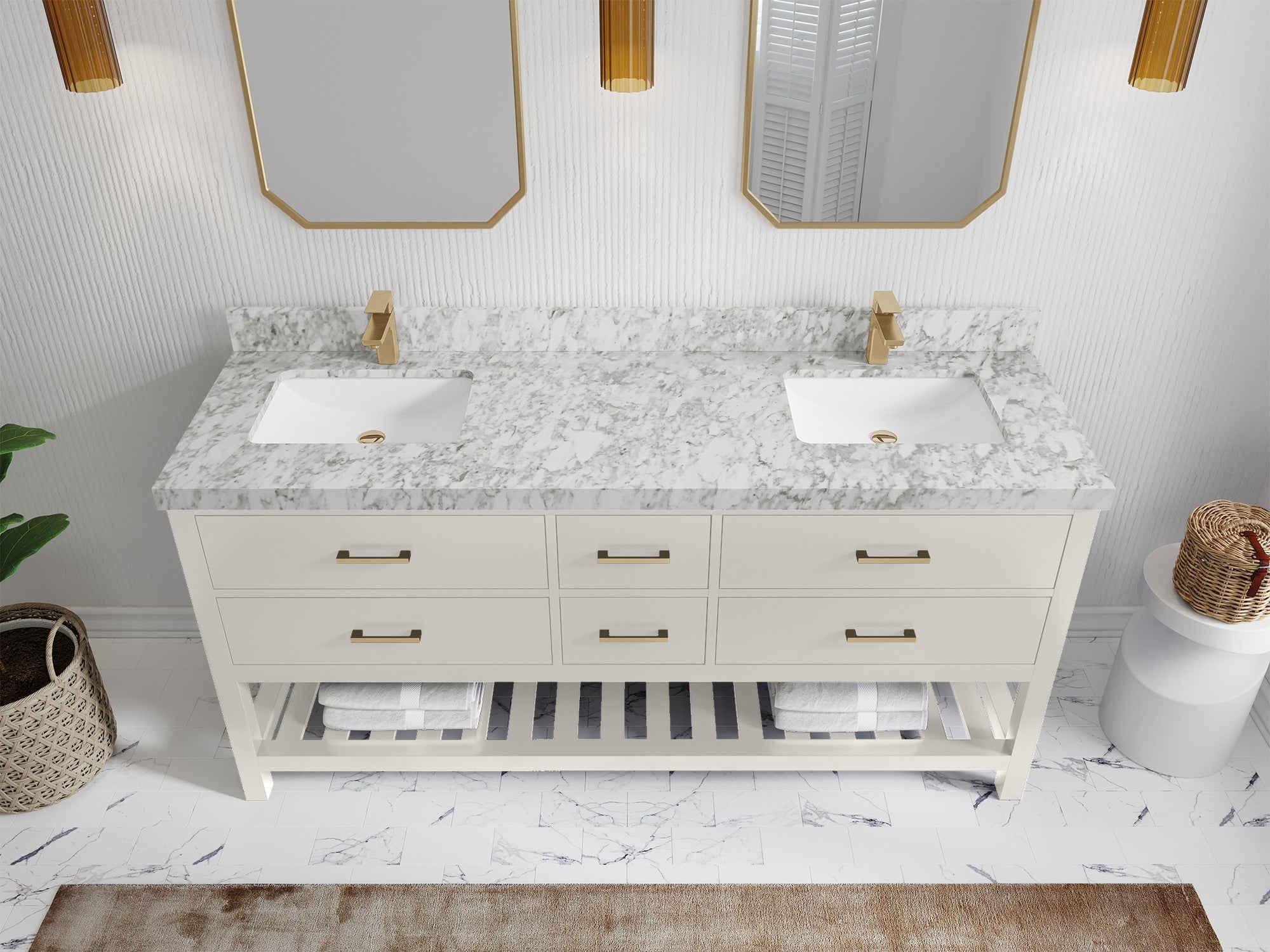 Parker 72 in. W x 22 in. D Double Sink Bathroom Vanity - Willow Bath and Vanity