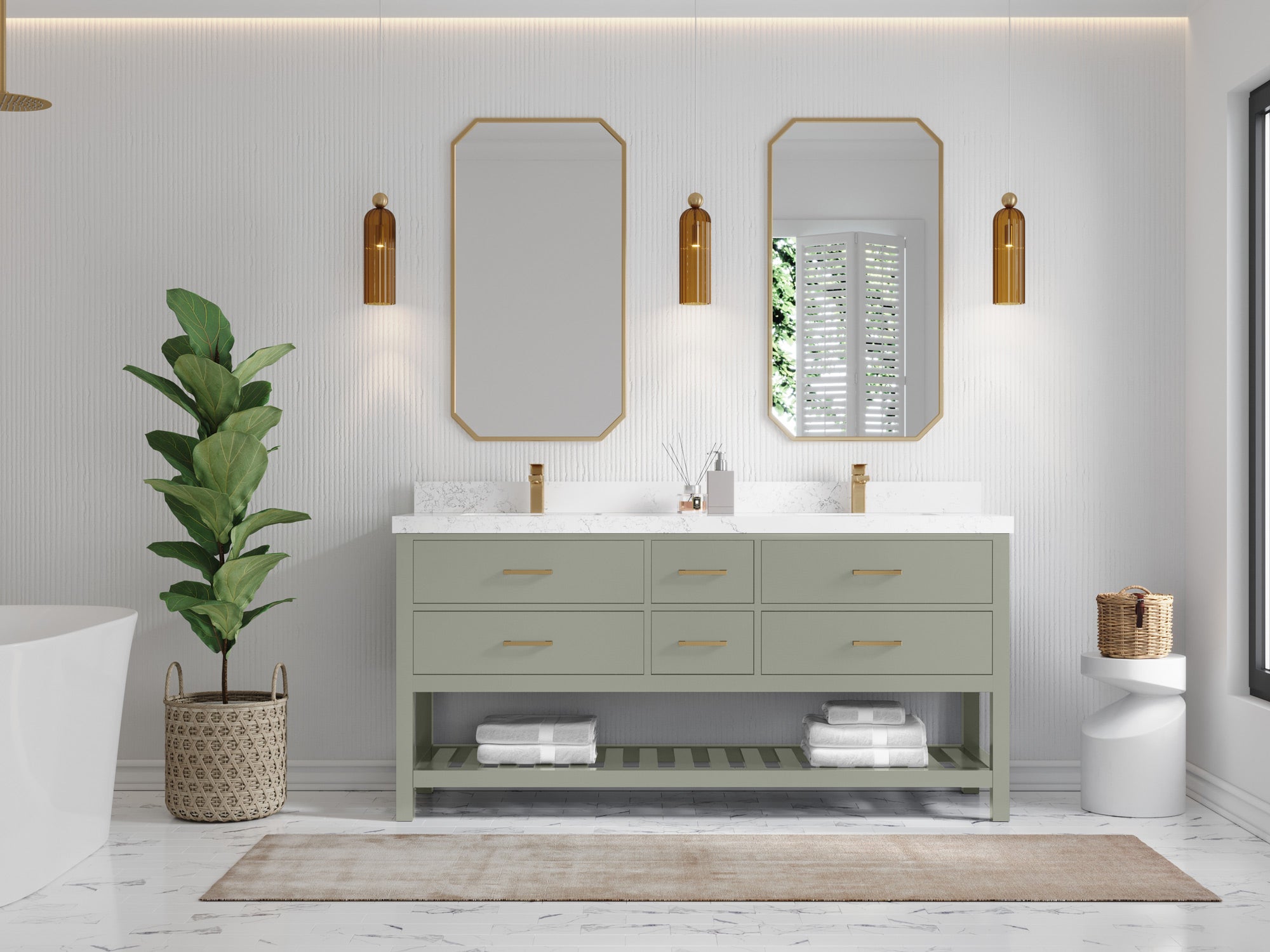 Parker 72 in. W x 22 in. D Double Sink Bathroom Vanity - Willow Bath and Vanity