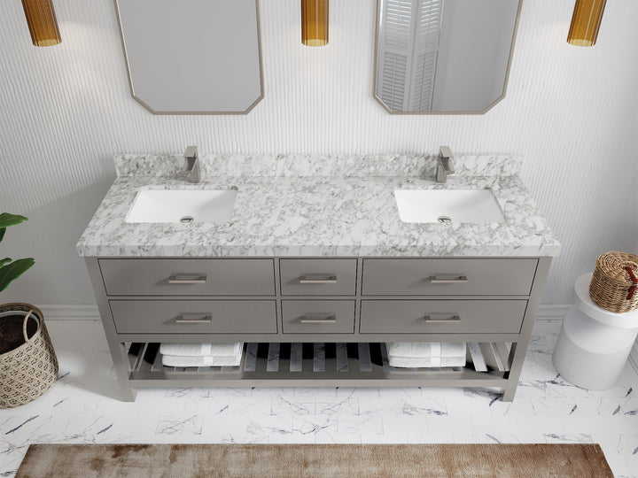 Parker 72 in. W x 22 in. D Double Sink Bathroom Vanity - photo 7