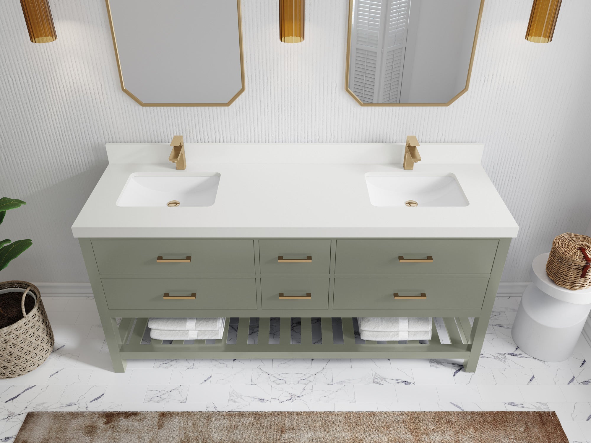 Parker 72 in. W x 22 in. D Double Sink Bathroom Vanity - Willow Bath and Vanity