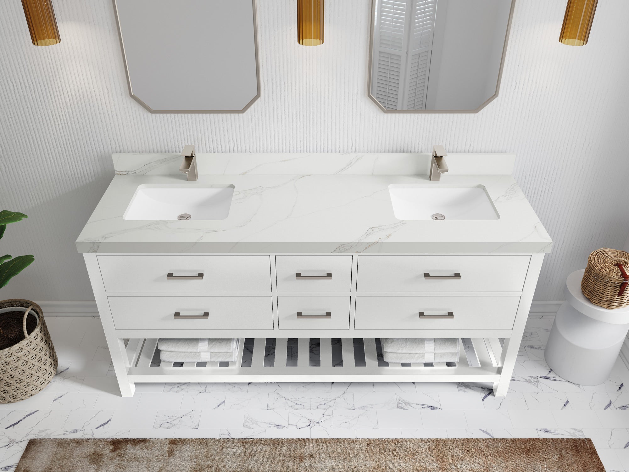 Parker 72 in. W x 22 in. D Double Sink Bathroom Vanity - Willow Bath and Vanity