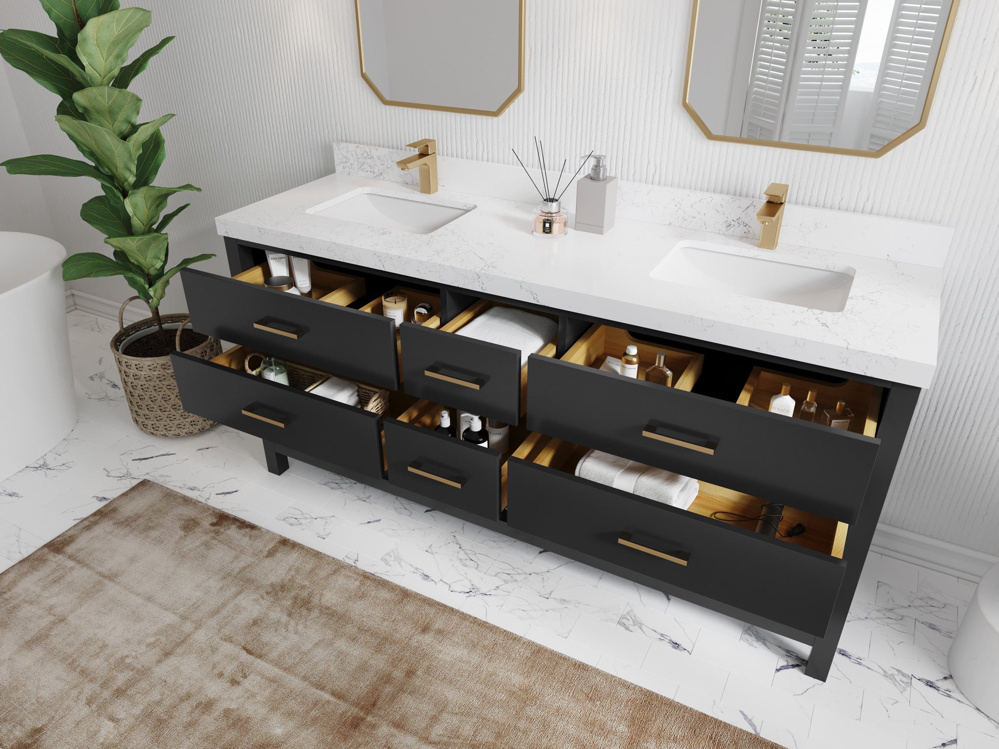 Parker 72 in. W x 22 in. D Double Sink Bathroom Vanity - Willow Bath and Vanity