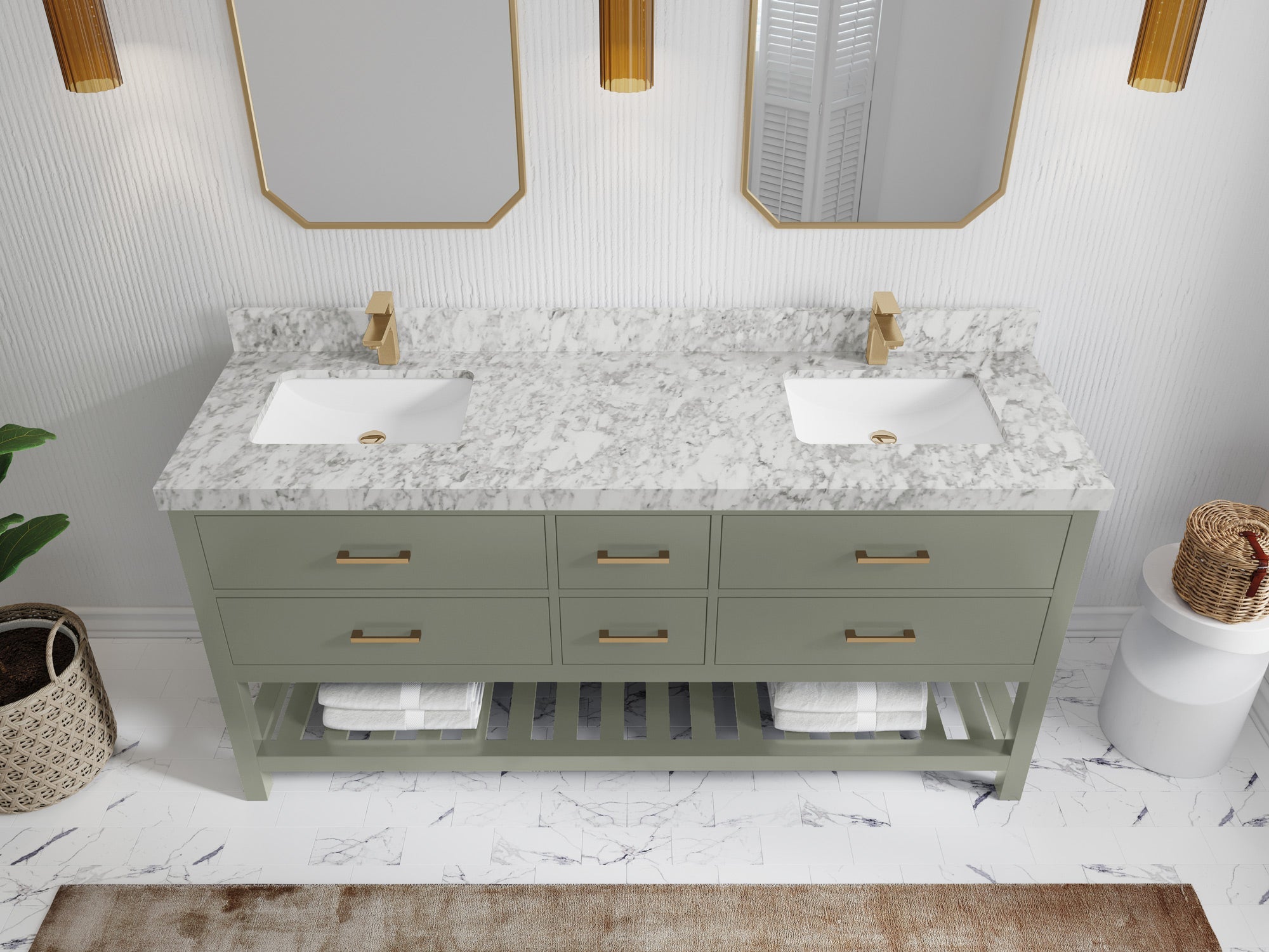 Parker 72 in. W x 22 in. D Double Sink Bathroom Vanity - Willow Bath and Vanity