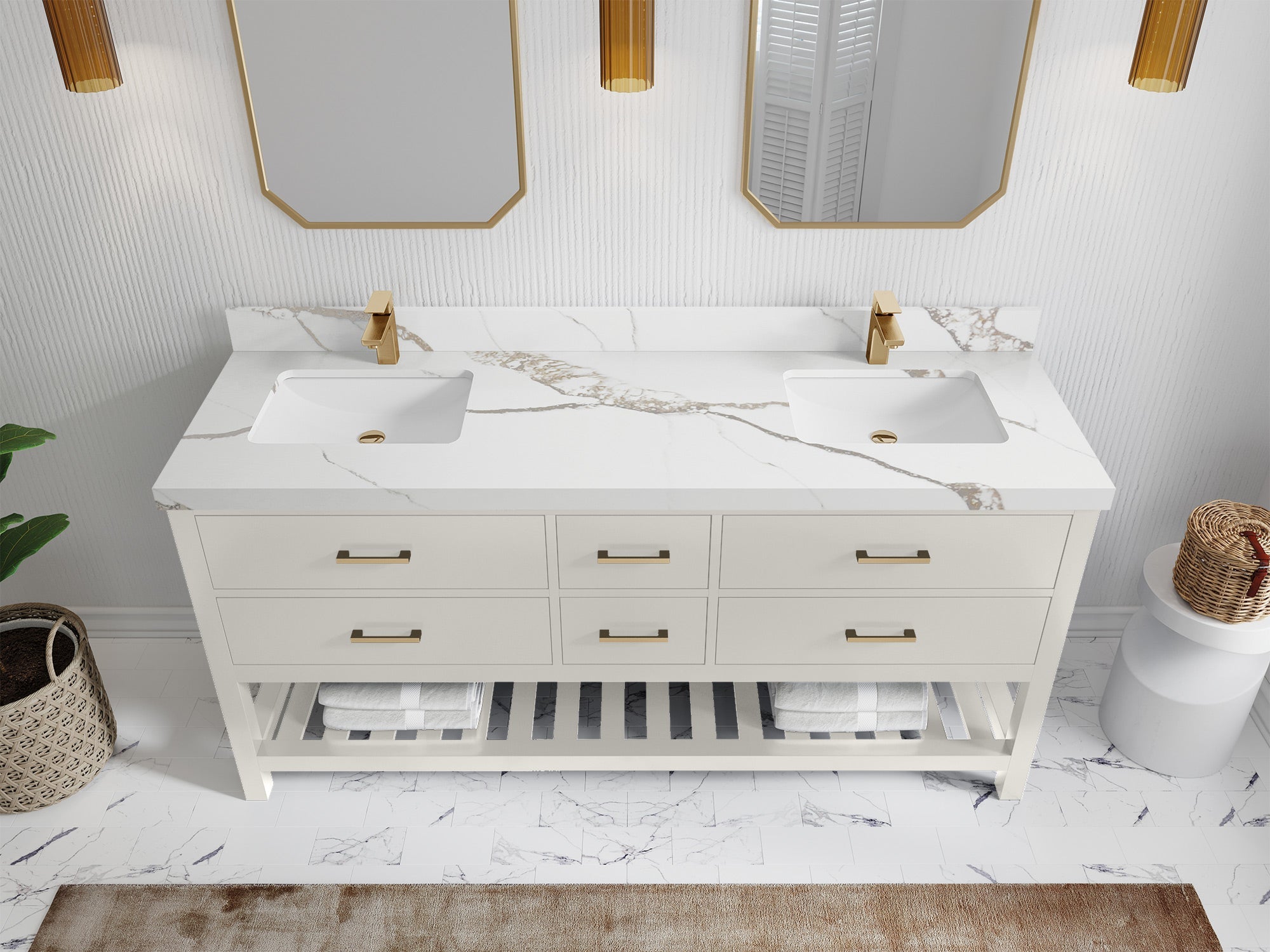 Parker 72 in. W x 22 in. D Double Sink Bathroom Vanity - Willow Bath and Vanity