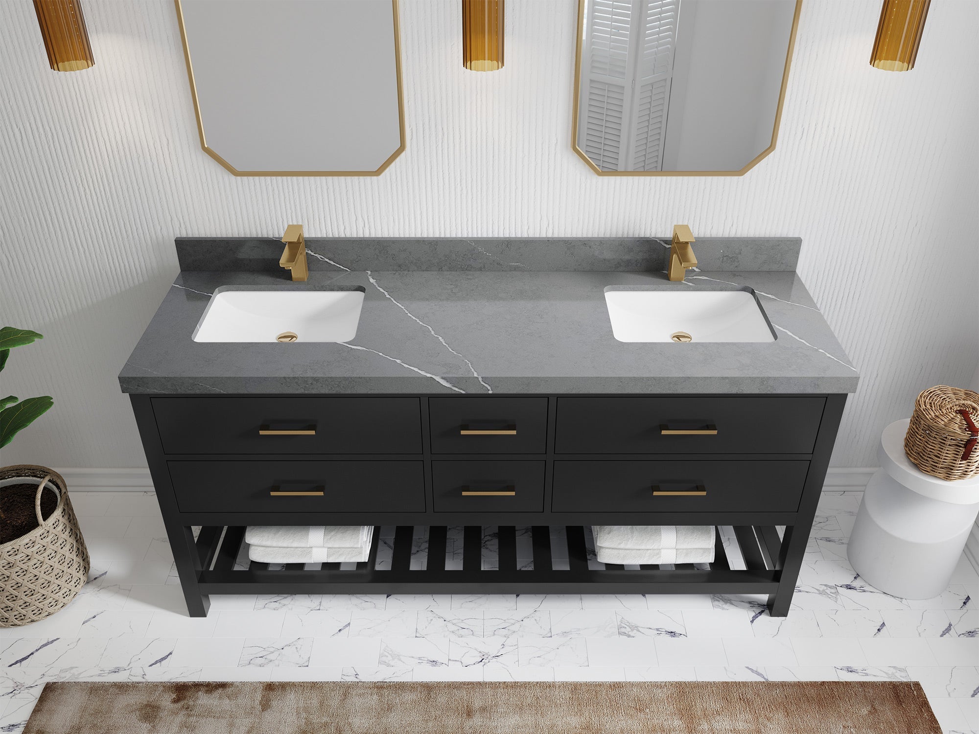 Parker 72 in. W x 22 in. D Double Sink Bathroom Vanity - Willow Bath and Vanity