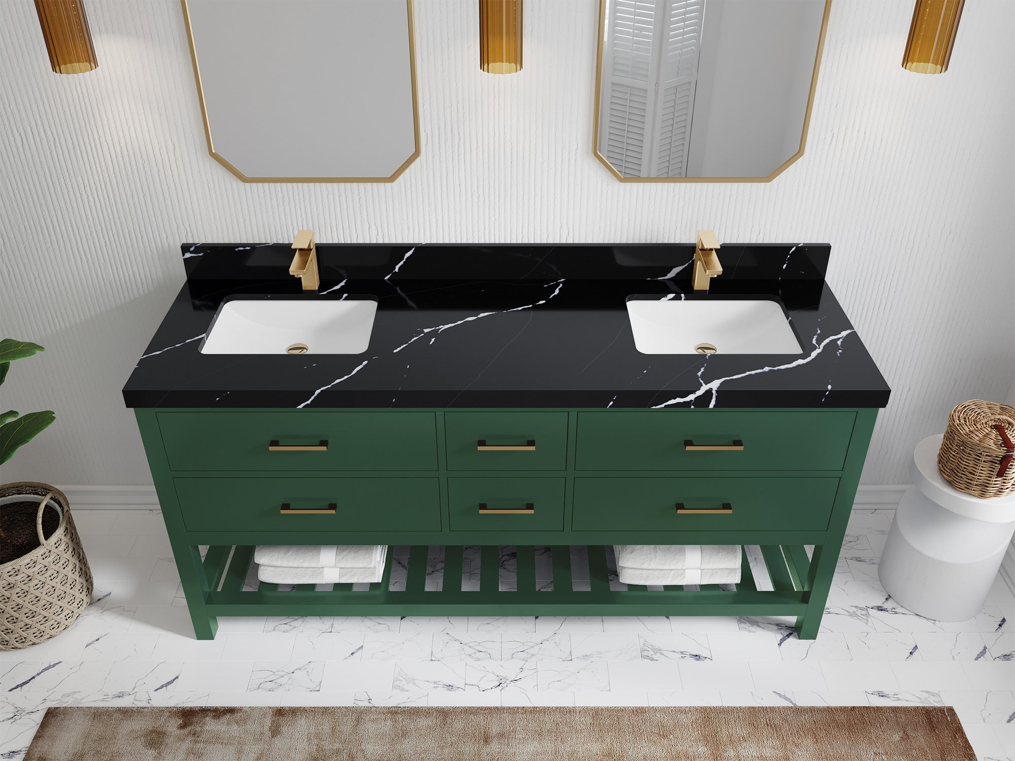 Parker 72 in. W x 22 in. D Double Sink Bathroom Vanity - Willow Bath and Vanity