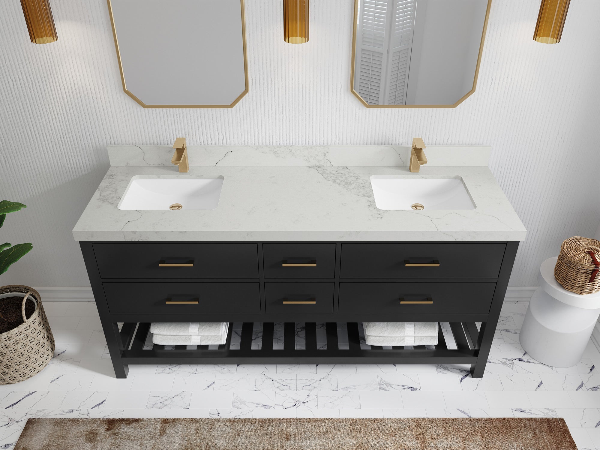 Parker 72 in. W x 22 in. D Double Sink Bathroom Vanity - Willow Bath and Vanity