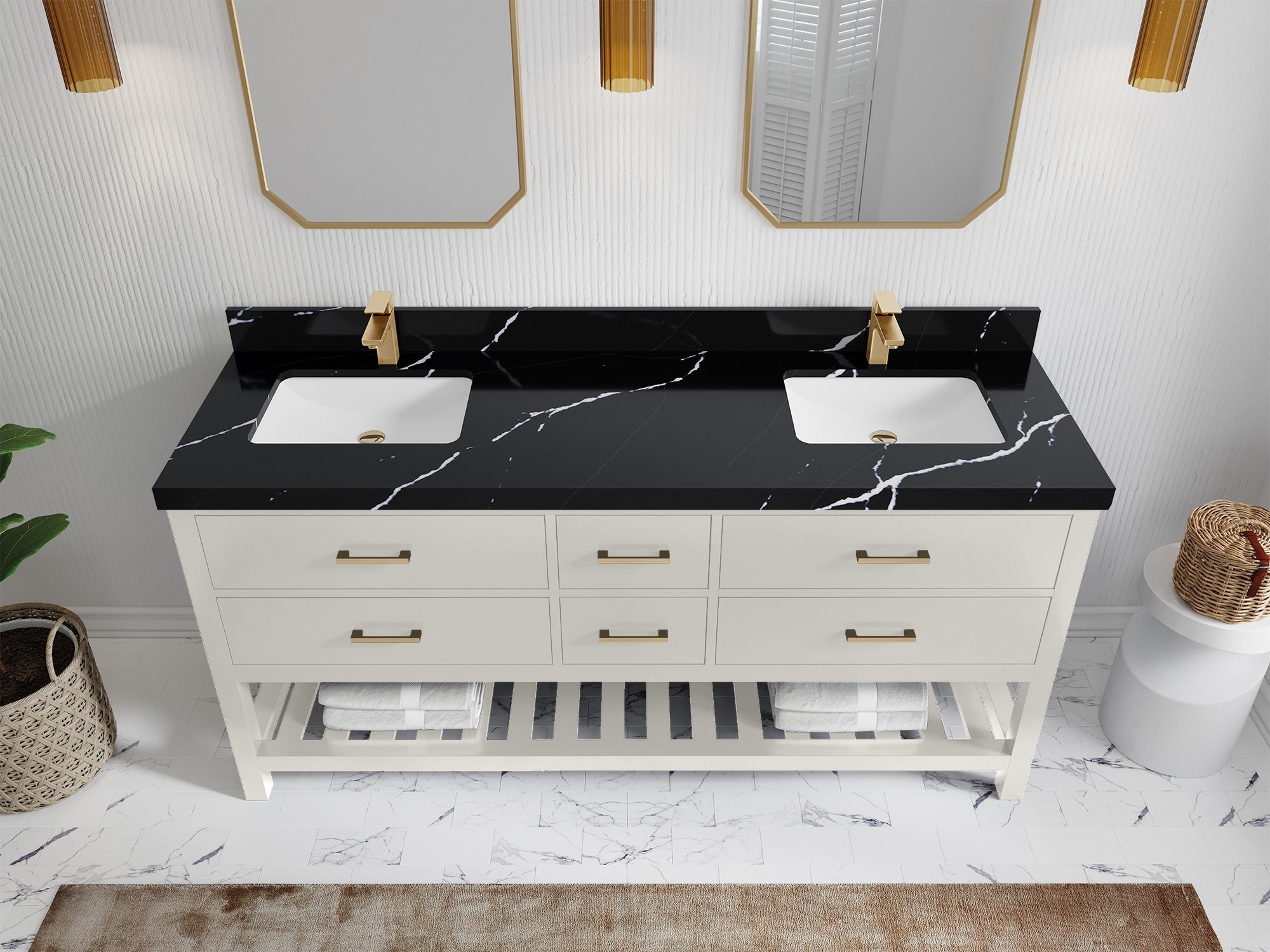 Parker 72 in. W x 22 in. D Double Sink Bathroom Vanity - Willow Bath and Vanity